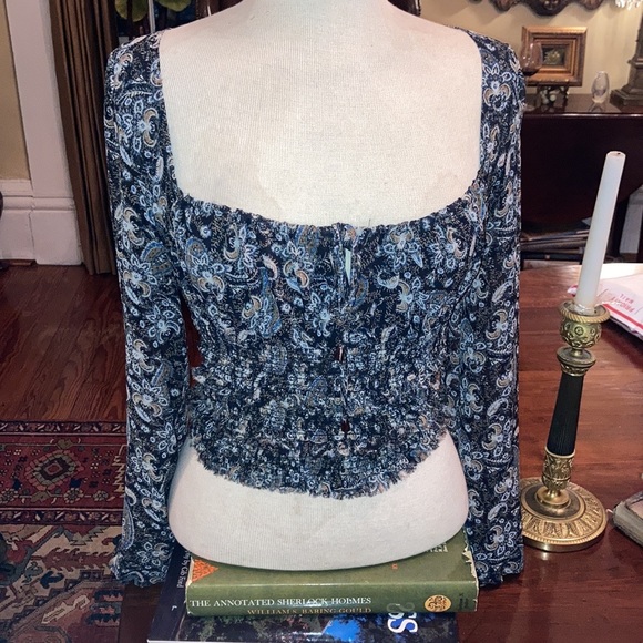 Free People Lolita Floral Print Blouse Dark Combo - Picture 5 of 8